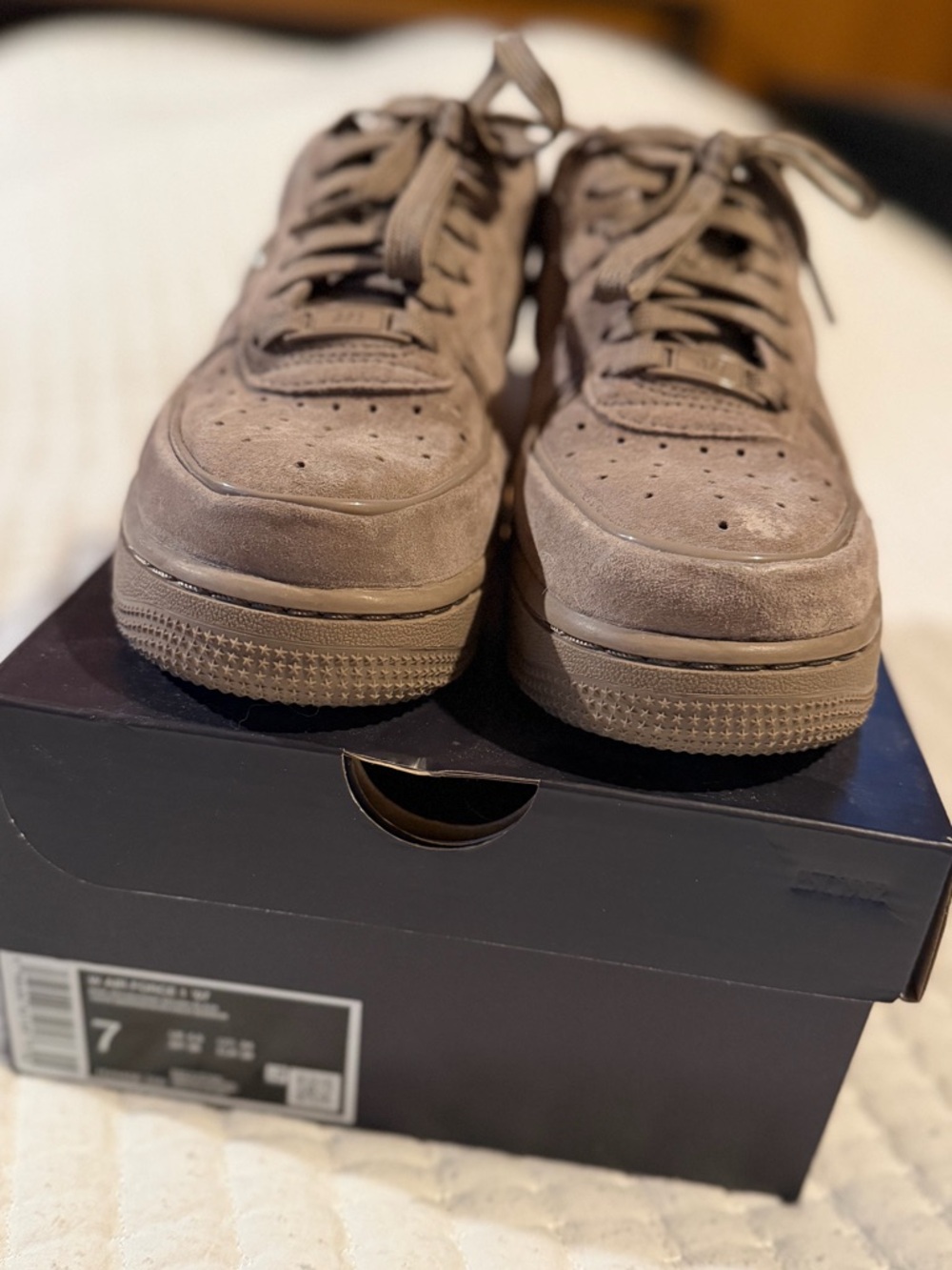 Nike Women’s Air Force 1 Low Suede Sneakers - Mink Brown - Picture 4 of 8